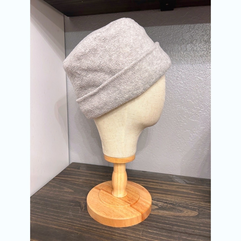 Vintage Grey Fleece Bucket Hat Quilted Lining One Size Twee Winter Fall